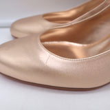 Christian Louboutin Miss Jane Mary Jane Pumps Pink Metallic Leather Size 36 NEW