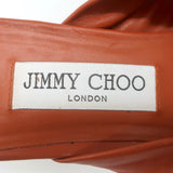 Jimmy Choo Avenue 50 Knotted Leather Mule Sandals Terracotta Size 39