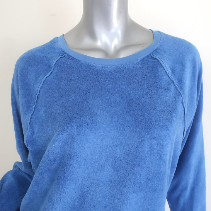 Suzie Kondi Terry Raglan Sweatshirt &amp; Flared Pants Set Blue Size Small/Medium