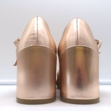 Christian Louboutin Miss Jane Mary Jane Pumps Pink Metallic Leather Size 36 NEW