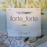 Forte Forte Sunset Bird Print Cropped Silk Shirt Size 2 Short Sleeve Top