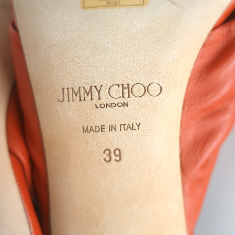 Jimmy Choo Avenue 50 Knotted Leather Mule Sandals Terracotta Size 39