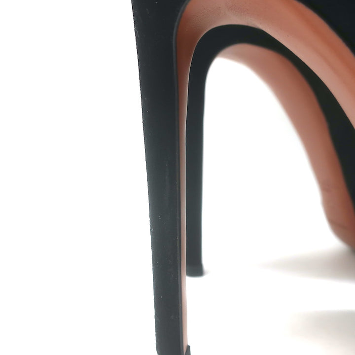 Alaia Crystal-Studded Cutout Boots Black Suede Size 39