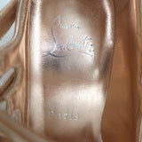 Christian Louboutin Miss Jane Mary Jane Pumps Pink Metallic Leather Size 36 NEW