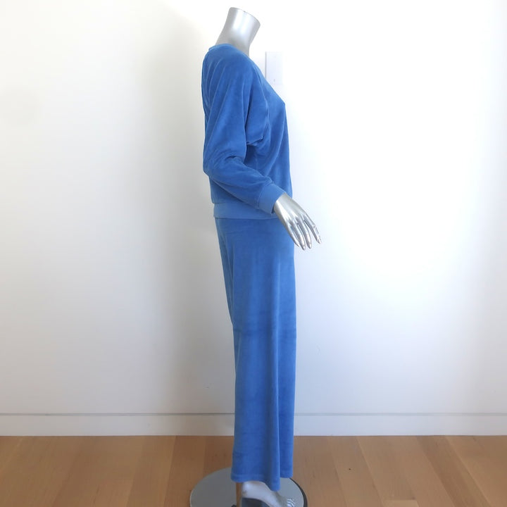 Suzie Kondi Terry Raglan Sweatshirt &amp; Flared Pants Set Blue Size Small/Medium