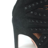 Alaia Crystal-Studded Cutout Boots Black Suede Size 39