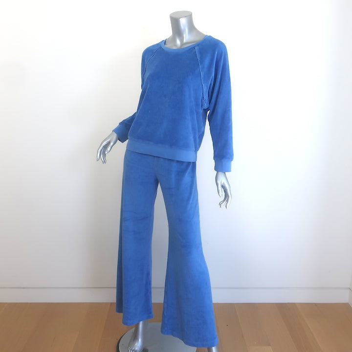 Suzie Kondi Terry Raglan Sweatshirt &amp; Flared Pants Set Blue Size Small/Medium