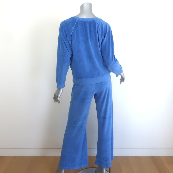 Suzie Kondi Terry Raglan Sweatshirt &amp; Flared Pants Set Blue Size Small/Medium