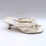Jimmy Choo Avenue 50 Knotted Leather Mule Sandals Cream Size 39 NEW