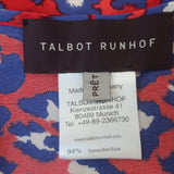 Talbot Runhof Batwing Blouse Red Leopard Print Stretch Silk Size 6