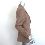 L'Agence Chamberlain Houndstooth Blazer Camel Size 8 One-Button Jacket