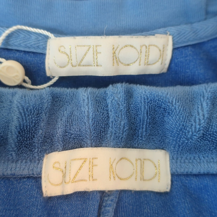 Suzie Kondi Terry Raglan Sweatshirt &amp; Flared Pants Set Blue Size Small/Medium