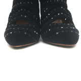 Alaia Crystal-Studded Cutout Boots Black Suede Size 39