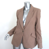 L'Agence Chamberlain Houndstooth Blazer Camel Size 8 One-Button Jacket