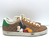 Gucci x Disney Mickey Mouse Ace Sneakers Brown GG Canvas Size 37