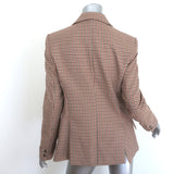 L'Agence Chamberlain Houndstooth Blazer Camel Size 8 One-Button Jacket