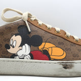 Gucci x Disney Mickey Mouse Ace Sneakers Brown GG Canvas Size 37