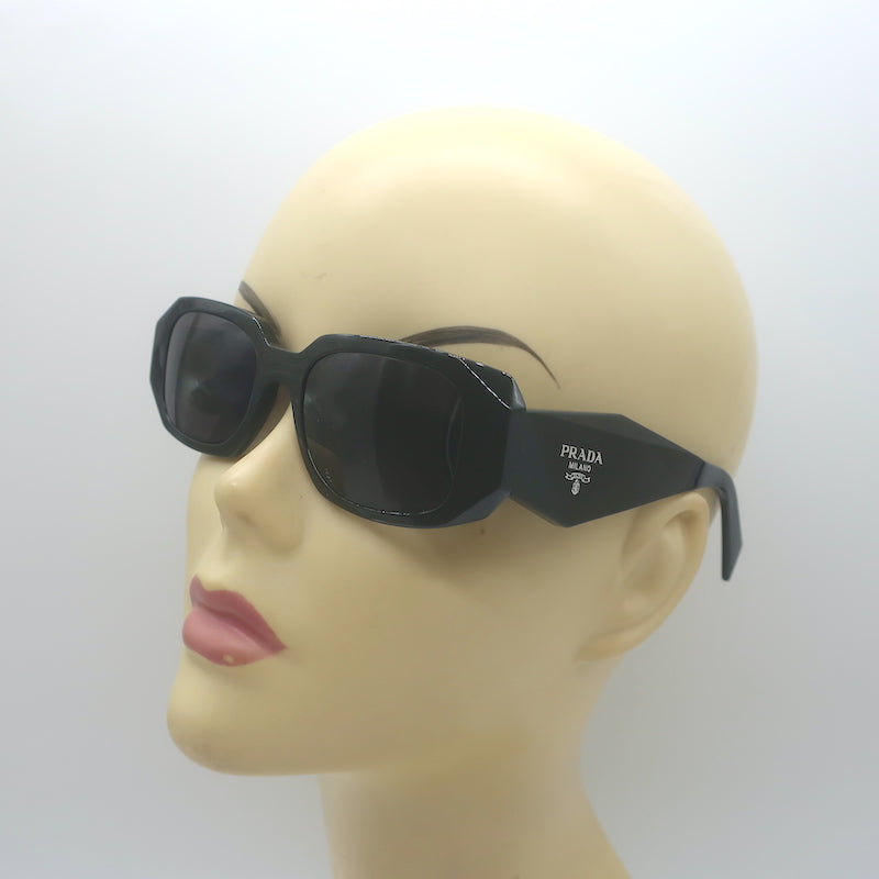 Prada Symbole Rectangular Sunglasses Black SPR 17W 1AB-5S0