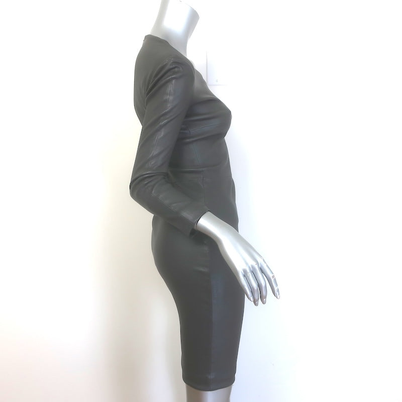 The Row Stretch Leather Mini Dress Gray Size 0