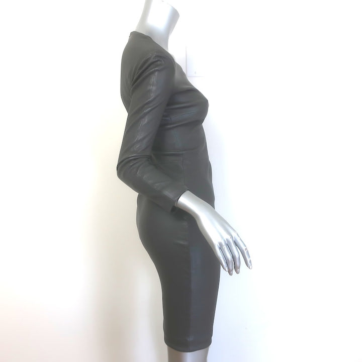 The Row Stretch Leather Mini Dress Gray Size 0
