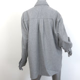 The Frankie Shop Roy Button Down Shirt Gray Wool-Blend Size Small/Medium