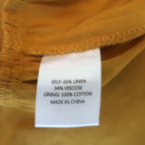 La Ligne Anais Tiered Midi Dress Mustard Linen-Blend Size Large