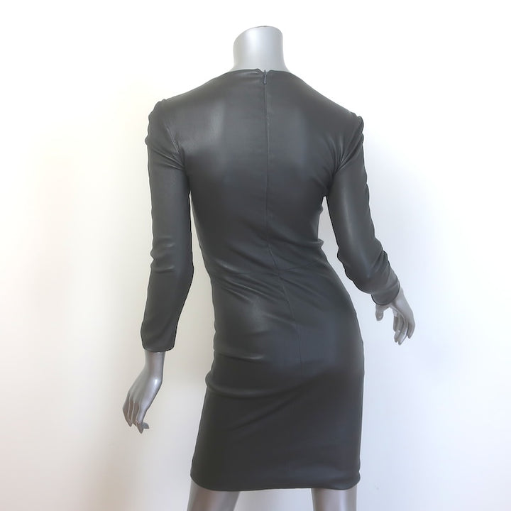 The Row Stretch Leather Mini Dress Gray Size 0