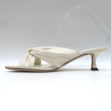 Jimmy Choo Avenue 50 Knotted Leather Mule Sandals Cream Size 39 NEW