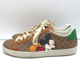 Gucci x Disney Mickey Mouse Ace Sneakers Brown GG Canvas Size 37
