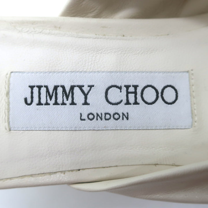 Jimmy Choo Avenue 50 Knotted Leather Mule Sandals Cream Size 39 NEW