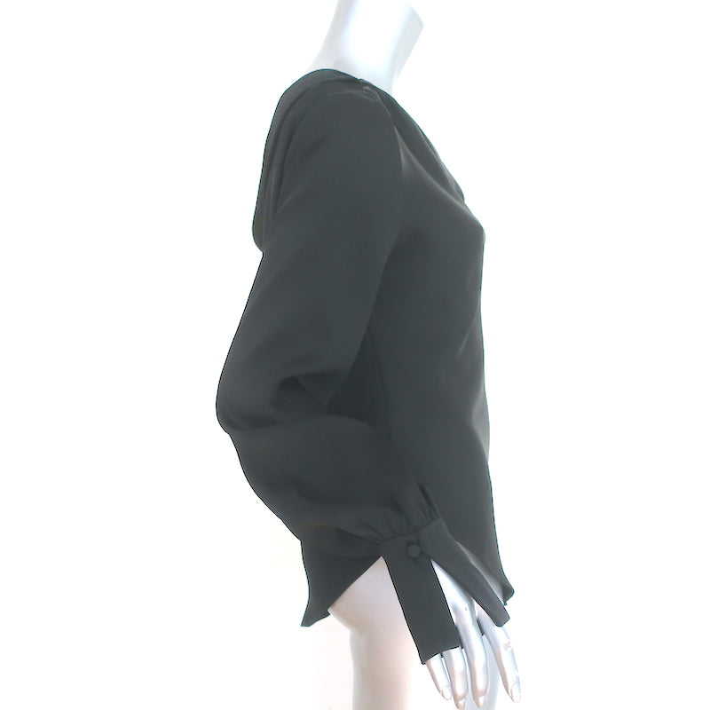 Jonathan Simkhai Alice One-Shoulder Top Black Satin Size Small
