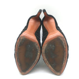 Alaia Crystal-Studded Cutout Boots Black Suede Size 39