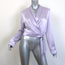 Nanushka Salome Wrap Top Lilac Satin Size Medium Long Sleeve Blouse NEW