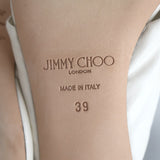Jimmy Choo Avenue 50 Knotted Leather Mule Sandals Cream Size 39 NEW