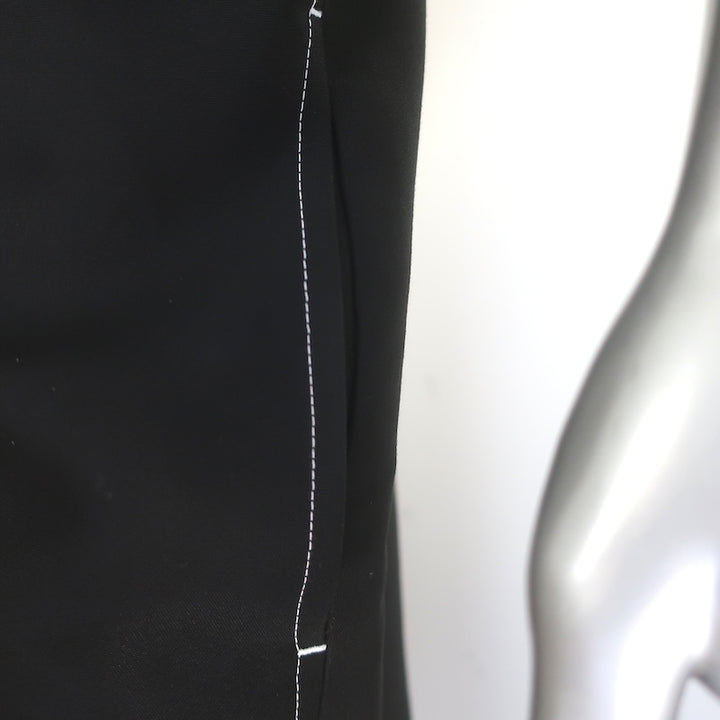 Celine Phoebe Philo Contrast Stitch Ultra High Rise Cropped Wide Leg Trousers Black Size 40