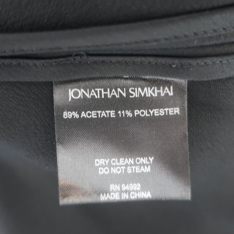 Jonathan Simkhai Alice One-Shoulder Top Black Satin Size Small