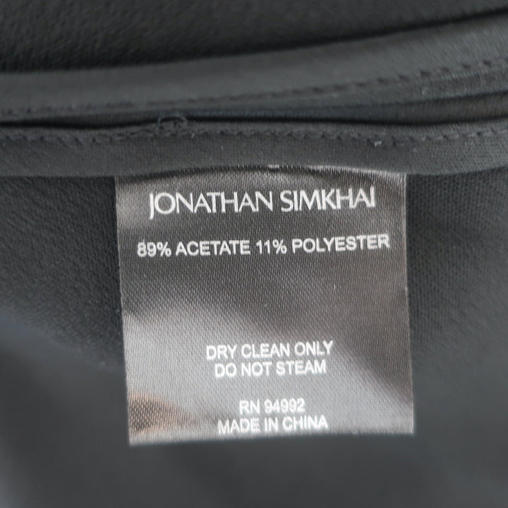 Jonathan Simkhai Alice One-Shoulder Top Black Satin Size Small