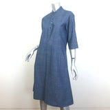 A.P.C. Oleson Chambray Denim Shift Dress Indigo Cotton Size 38