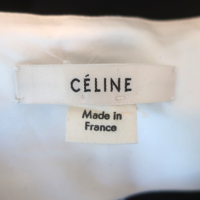 Celine Phoebe Philo Contrast Stitch Ultra High Rise Cropped Wide Leg Trousers Black Size 40