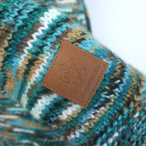 My Beachy Side Margaux Hand Knit Fringe Cardigan Teal/Multi Size Small