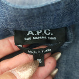 A.P.C. Oleson Chambray Denim Shift Dress Indigo Cotton Size 38