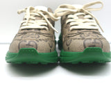 Gucci Rhyton Jumbo GG Coated Canvas Sneakers Brown/Green Size 37.5 NEW
