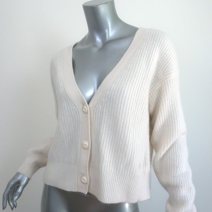 Rag &amp; Bone Pierce Cashmere Cardigan Cream Size Small V-Neck Sweater