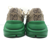 Gucci Rhyton Jumbo GG Coated Canvas Sneakers Brown/Green Size 37.5 NEW