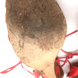 Jimmy Choo Wedge Sandals Coral Cutout Patent Leather Size 40 Ankle Tie Heels