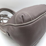 Chanel 2003 Lax Tassel Hobo Dark Brown Grained Leather Small Shoulder Bag