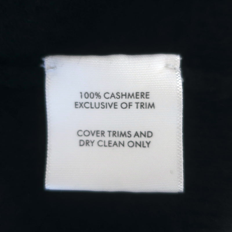 White + Warren Cashmere Crystal &amp; Faux Pearl Button Cardigan Black Size Large