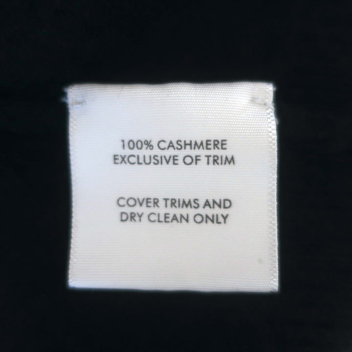 White + Warren Cashmere Crystal &amp; Faux Pearl Button Cardigan Black Size Large