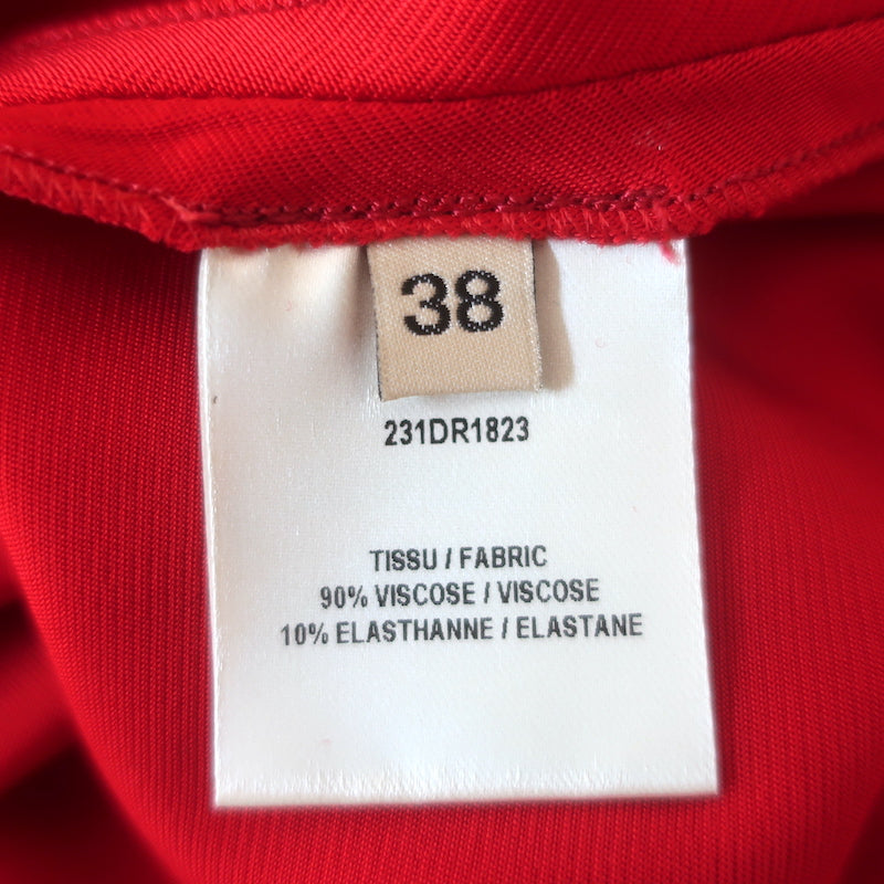 Alexandre Vauthier Bustier Midi Dress Daring Red Stretch Jersey Size 38 NEW