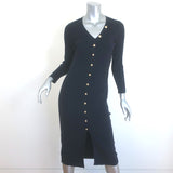 L'Agence Kyra Ribbed Knit Duster Dress Navy Cotton-Blend Size Small